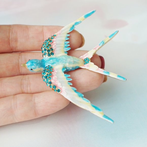 NWT Bill skinner blue swallow brooch - Picture 7 of 7